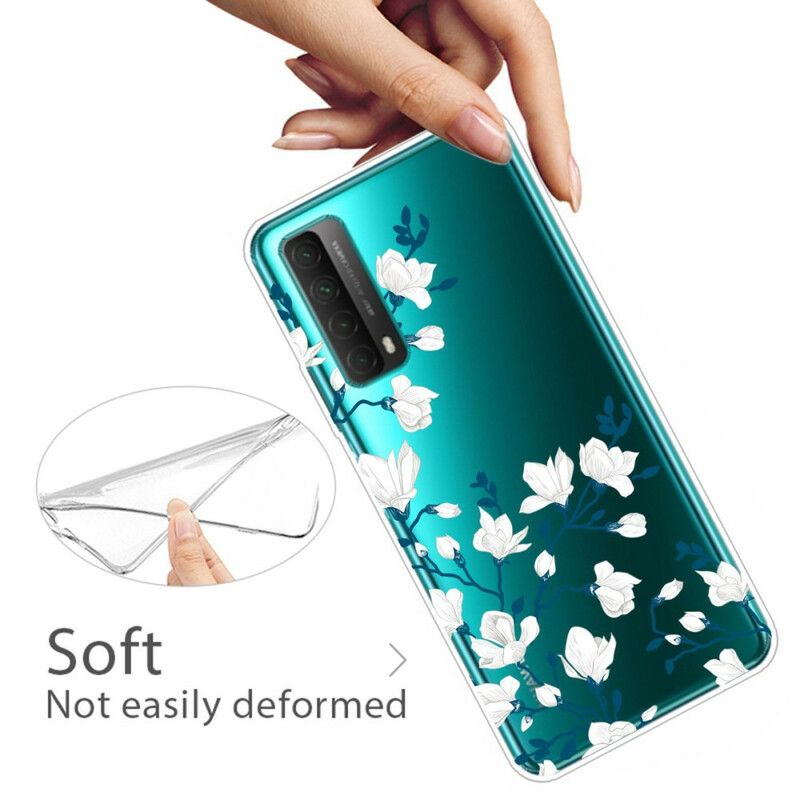 Cover Huawei P Smart 2021 Hvide Blomster