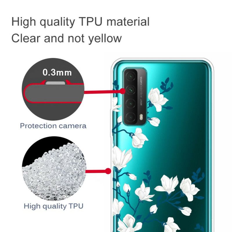 Cover Huawei P Smart 2021 Hvide Blomster