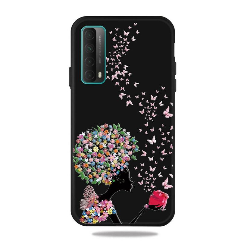 Cover Huawei P Smart 2021 Kvinde Med Blomsterhoved