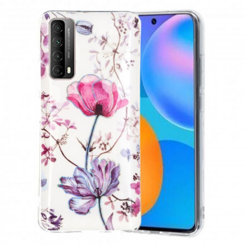 Cover Huawei P Smart 2021 Marmorerede Blomster