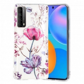 Cover Huawei P Smart 2021 Marmorerede Blomster