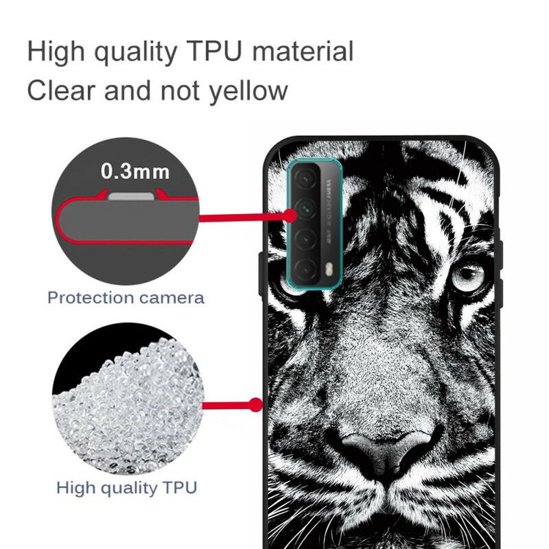 Cover Huawei P Smart 2021 Sort Og Hvid Tiger