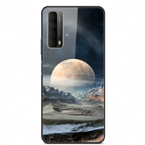 Cover Huawei P Smart 2021 Space Moon Hærdet Glas