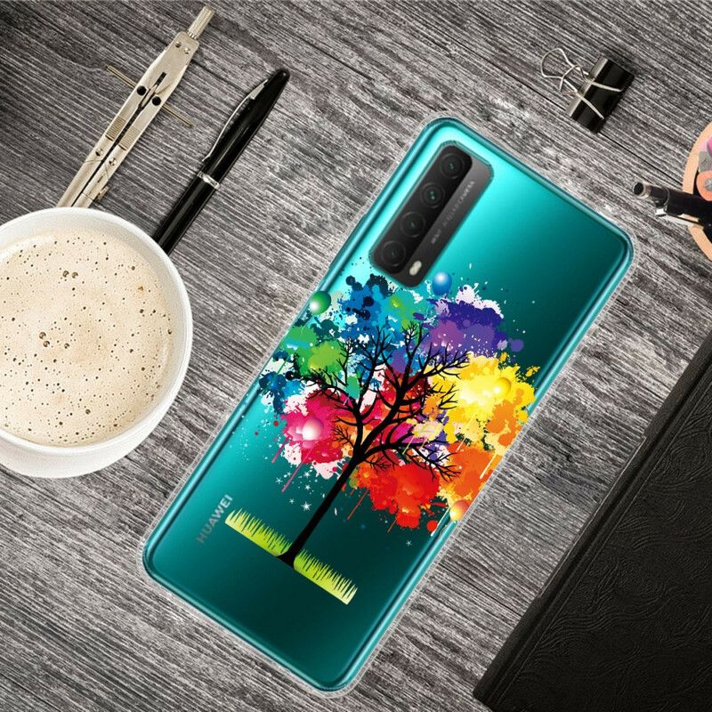 Cover Huawei P Smart 2021 Transparent Akvareltræ