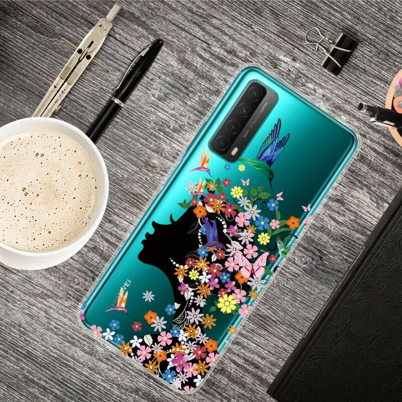 Cover Huawei P Smart 2021 Transparent Blomsterpige