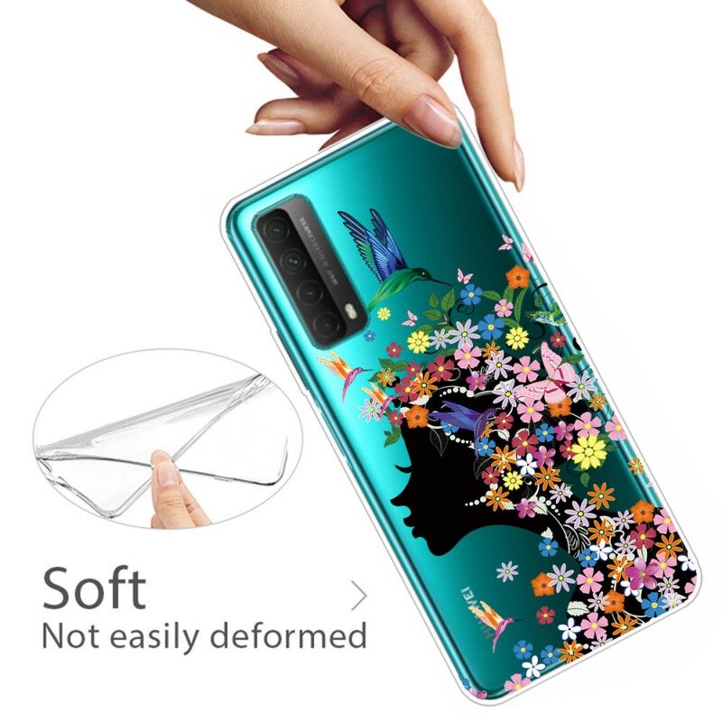 Cover Huawei P Smart 2021 Transparent Blomsterpige