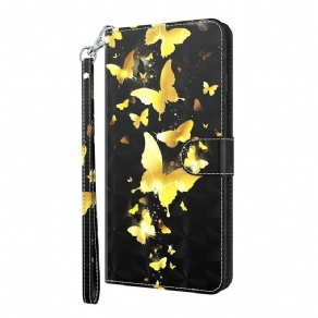 Flip Cover Huawei P Smart 2021 Gule Sommerfugle