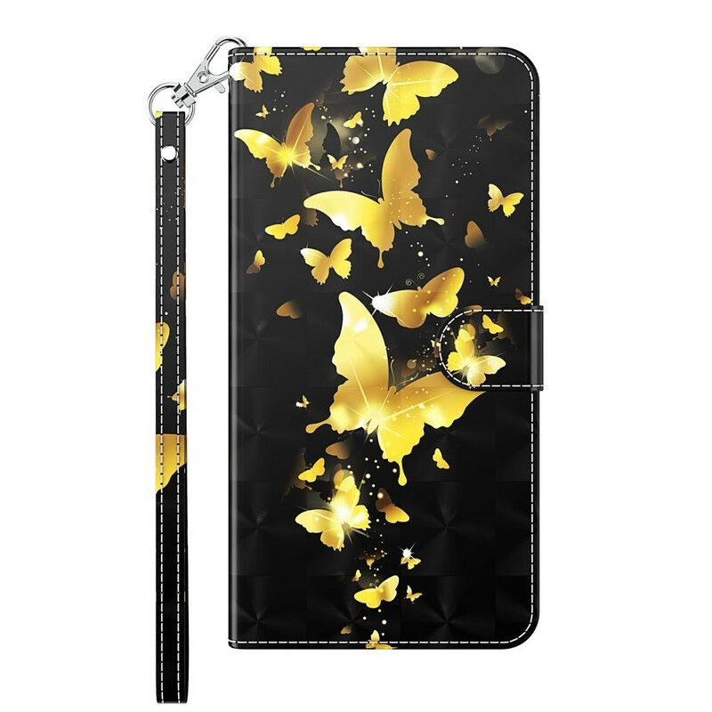 Flip Cover Huawei P Smart 2021 Gule Sommerfugle