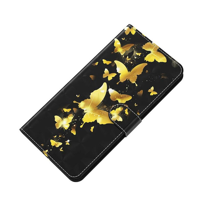 Flip Cover Huawei P Smart 2021 Gule Sommerfugle