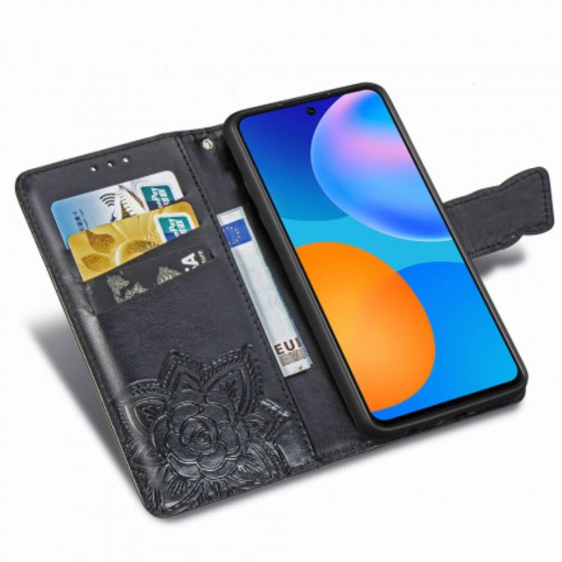 Flip Cover Huawei P Smart 2021 Halve Sommerfugle