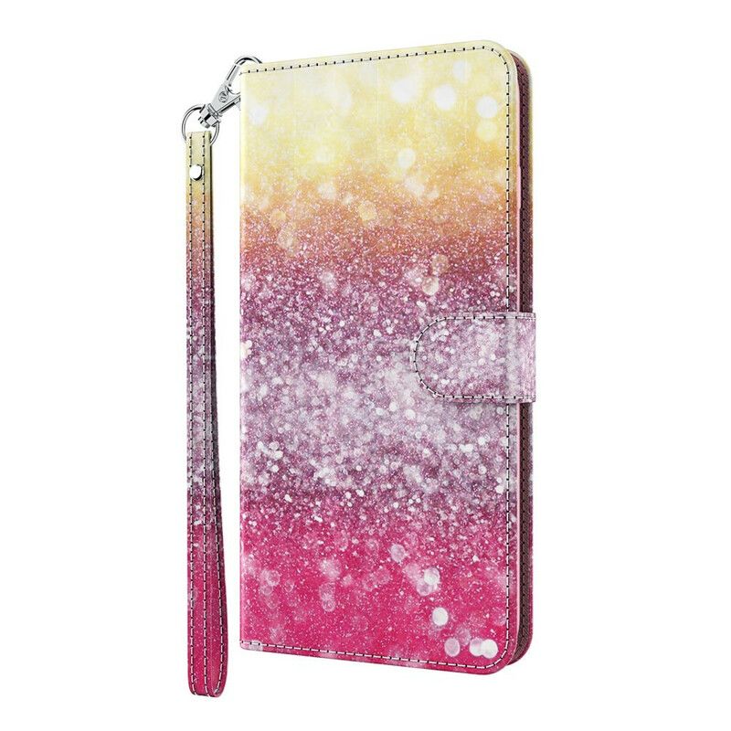 Flip Cover Huawei P Smart 2021 Magenta Glitter Gradient