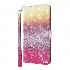 Flip Cover Huawei P Smart 2021 Magenta Glitter Gradient