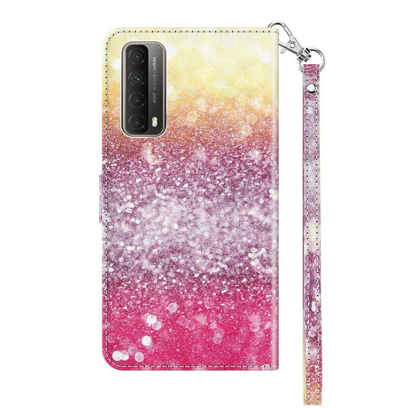 Flip Cover Huawei P Smart 2021 Magenta Glitter Gradient