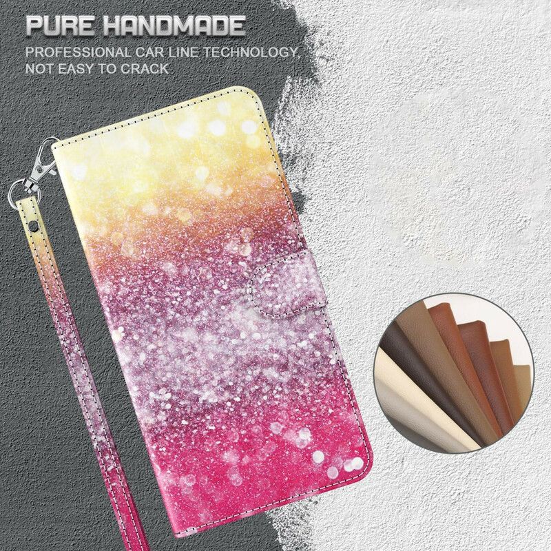 Flip Cover Huawei P Smart 2021 Magenta Glitter Gradient