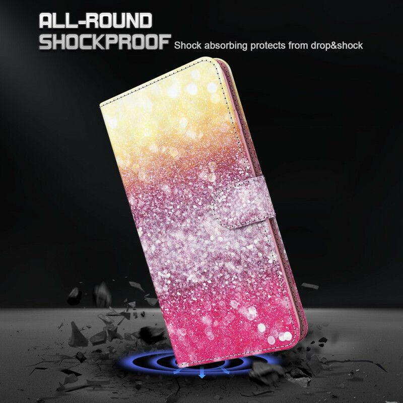 Flip Cover Huawei P Smart 2021 Magenta Glitter Gradient