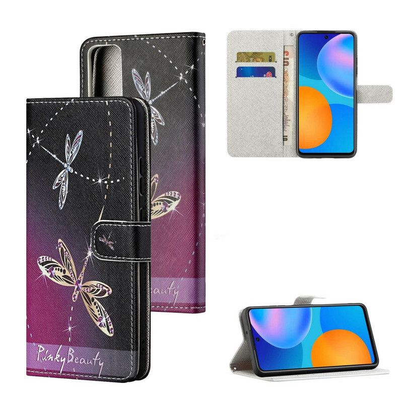 Flip Cover Huawei P Smart 2021 Med Snor Thong Dragonflies