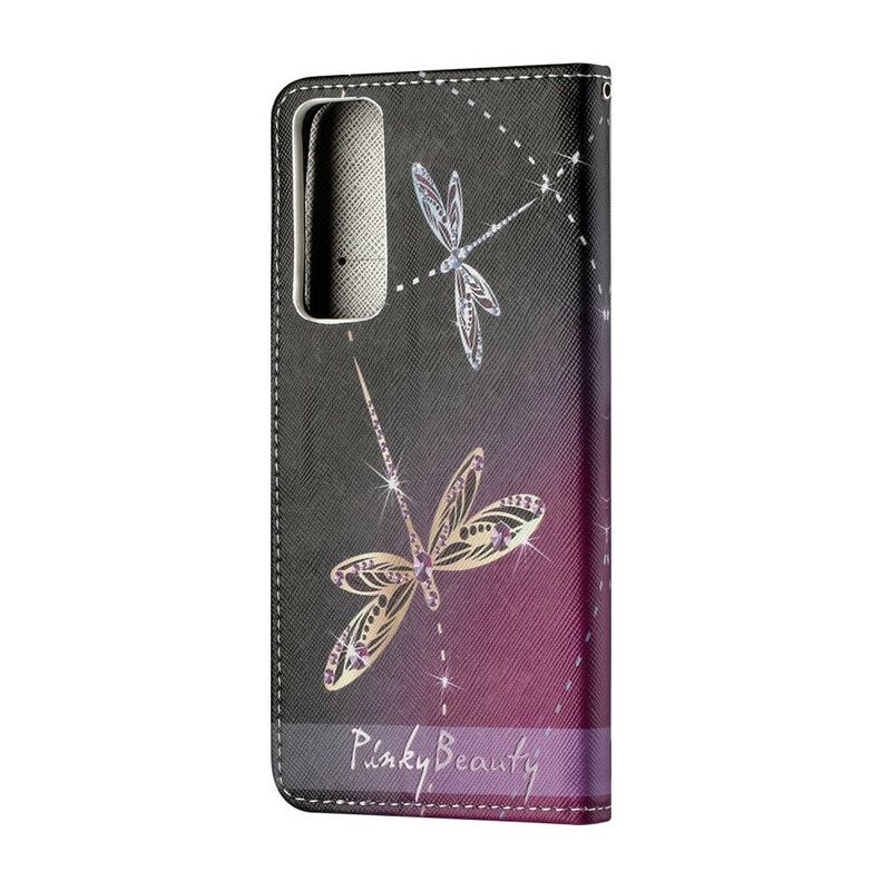 Flip Cover Huawei P Smart 2021 Med Snor Thong Dragonflies