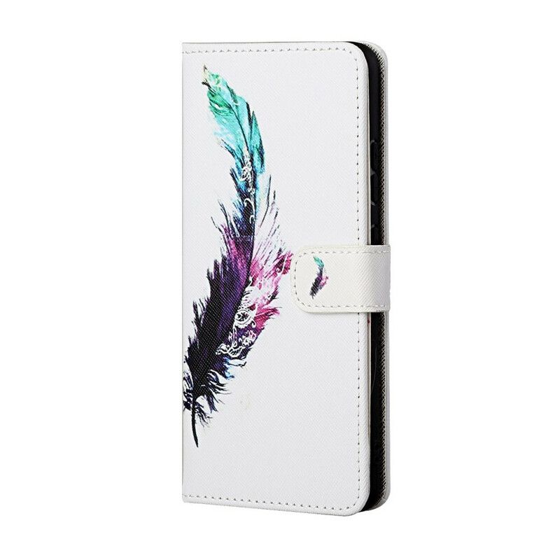 Flip Cover Huawei P Smart 2021 Med Snor Thong Fjer