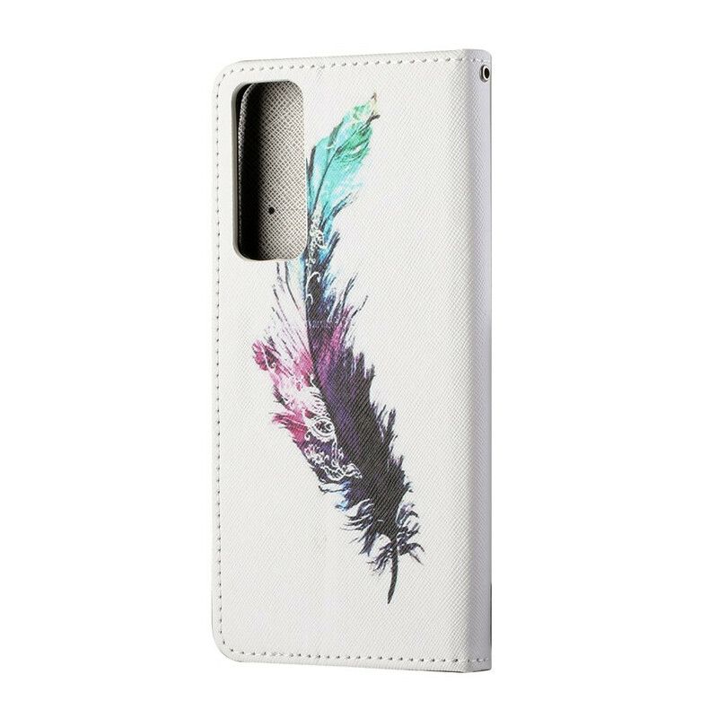 Flip Cover Huawei P Smart 2021 Med Snor Thong Fjer