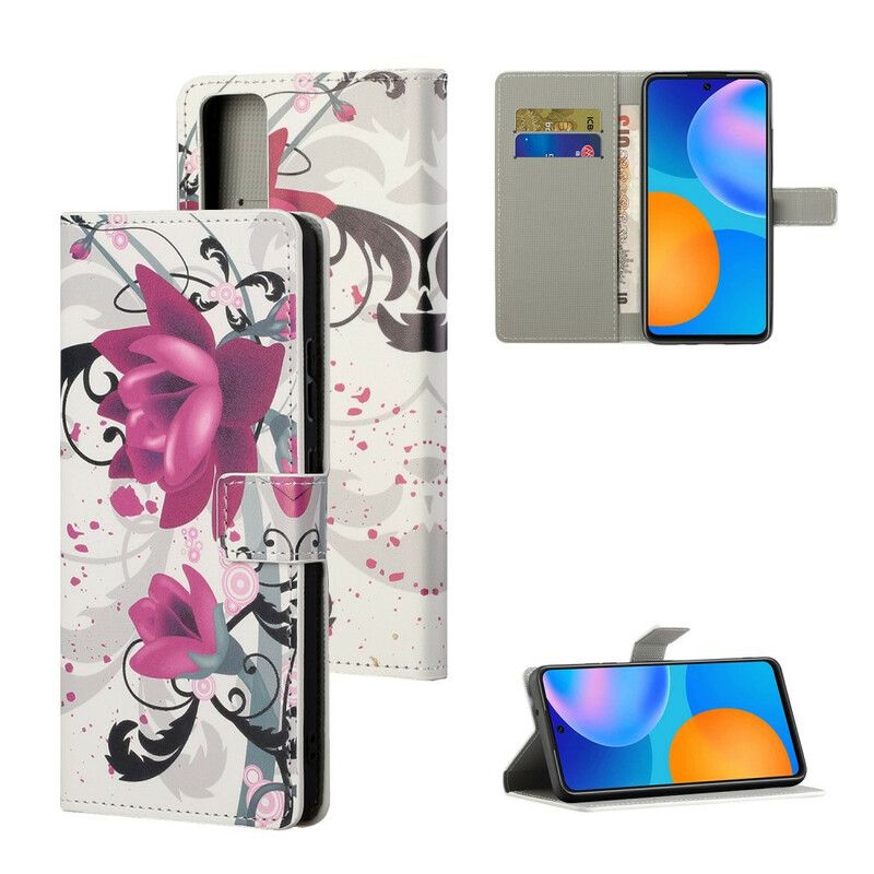 Flip Cover Huawei P Smart 2021 Tropiske Blomster