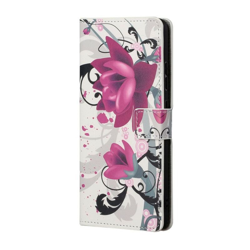 Flip Cover Huawei P Smart 2021 Tropiske Blomster