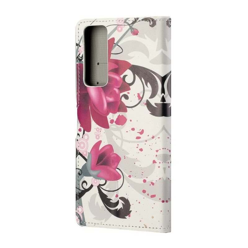 Flip Cover Huawei P Smart 2021 Tropiske Blomster