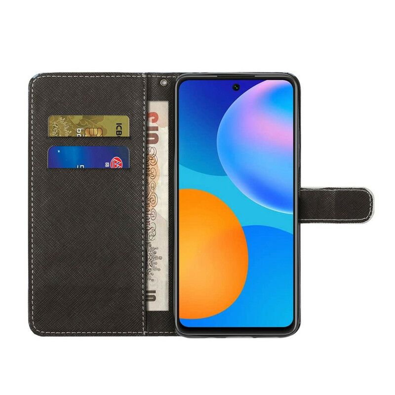 Flip Cover Huawei P Smart 2021 Vinterulv Med Snor