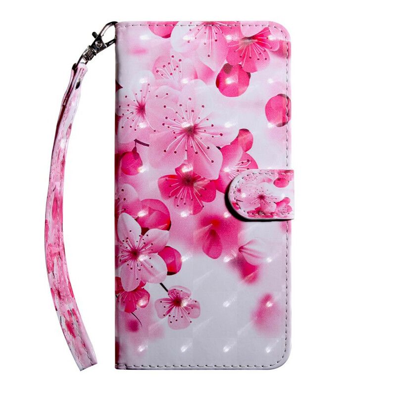 Læder Cover Huawei P Smart 2021 Lysplet Blomster Blomstrer