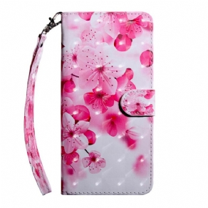 Læder Cover Huawei P Smart 2021 Lysplet Blomster Blomstrer