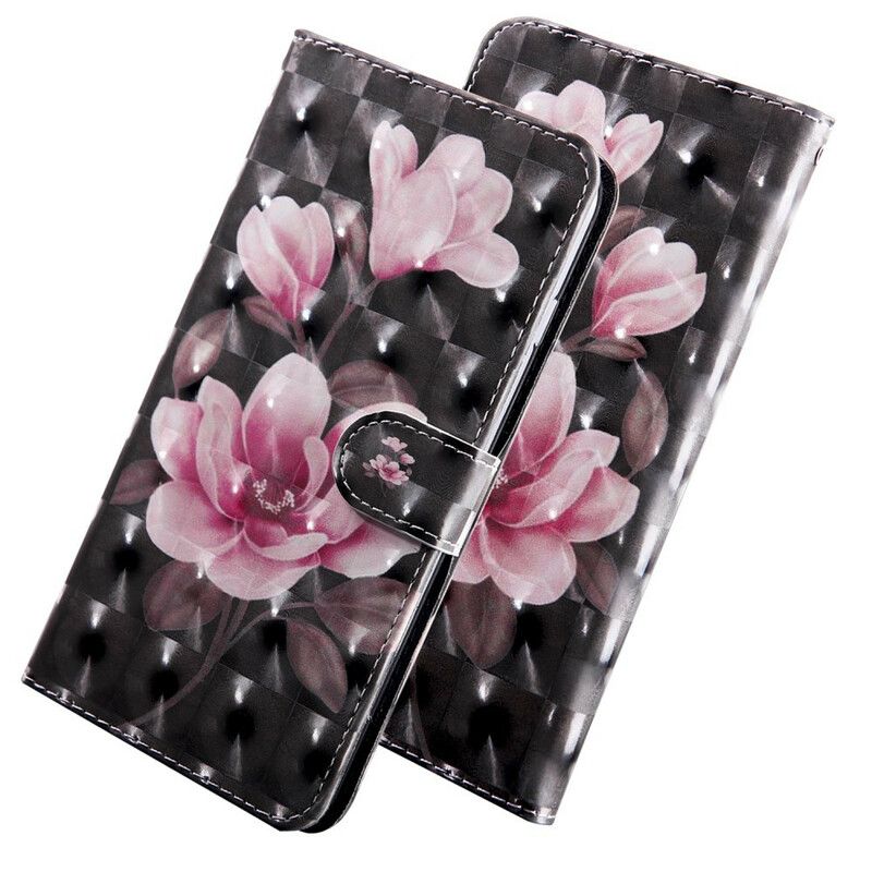 Læder Cover Huawei P Smart 2021 Lysplet Blomster Blomstrer