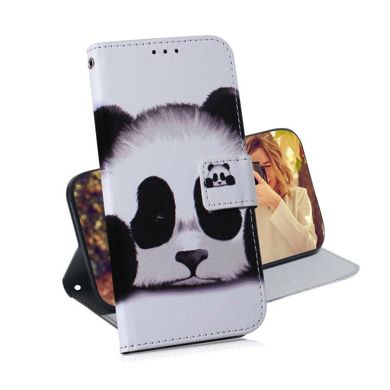 Læder Cover Huawei P Smart 2021 Panda Ansigt