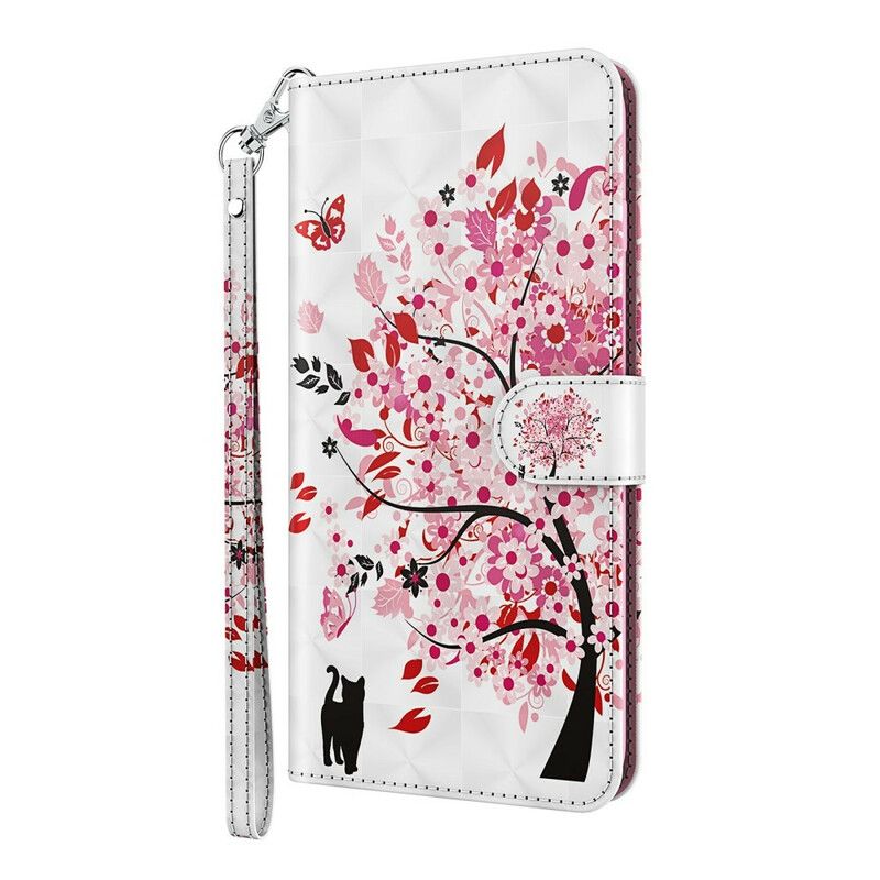 Læder Cover Huawei P Smart 2021 Pink Træ