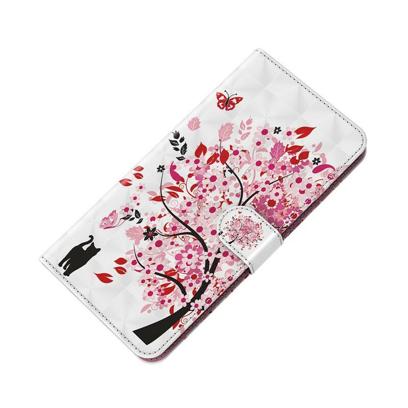 Læder Cover Huawei P Smart 2021 Pink Træ