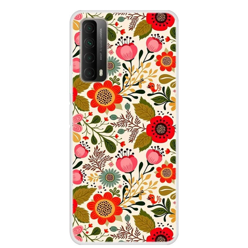 Mobilcover Huawei P Smart 2021 Blomstertapet