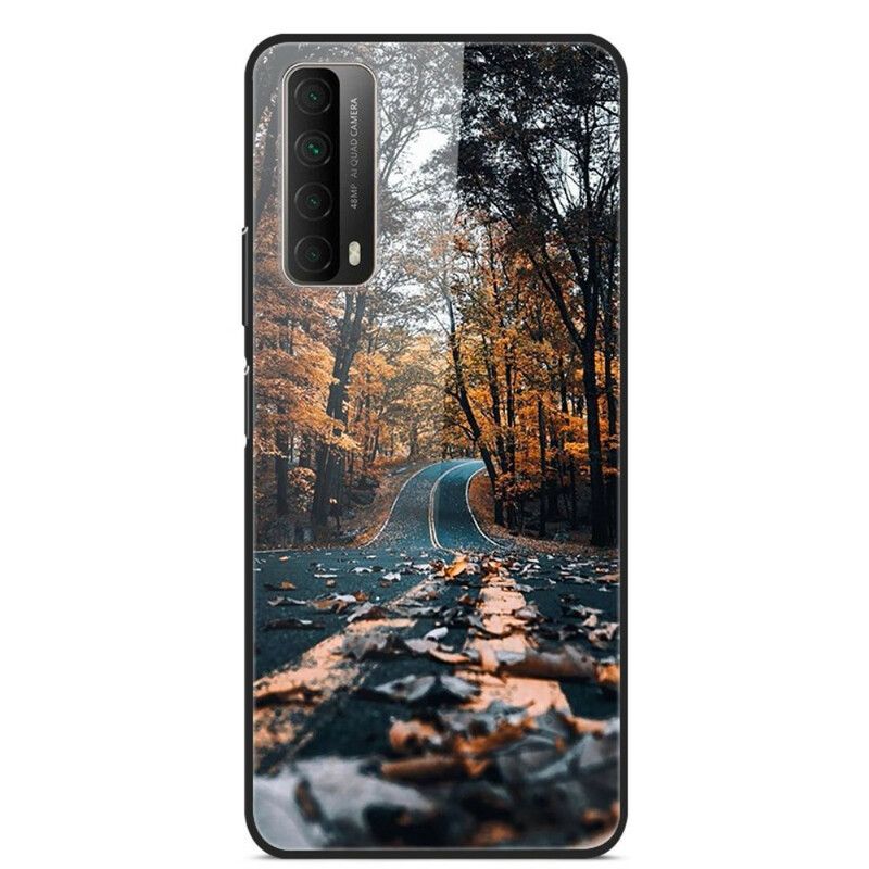 Mobilcover Huawei P Smart 2021 Happiness Road Hærdet Glas