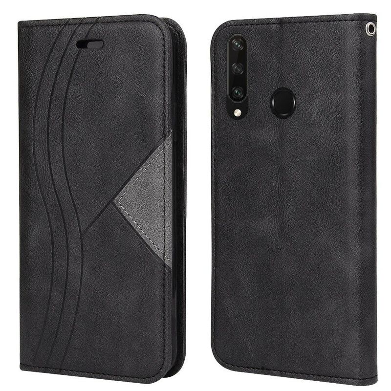 Cover Huawei Y6p Flip Cover Wave Læderstil