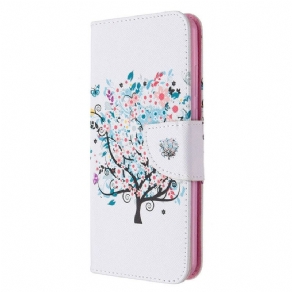 Flip Cover Huawei Y6p Blomstret Træ