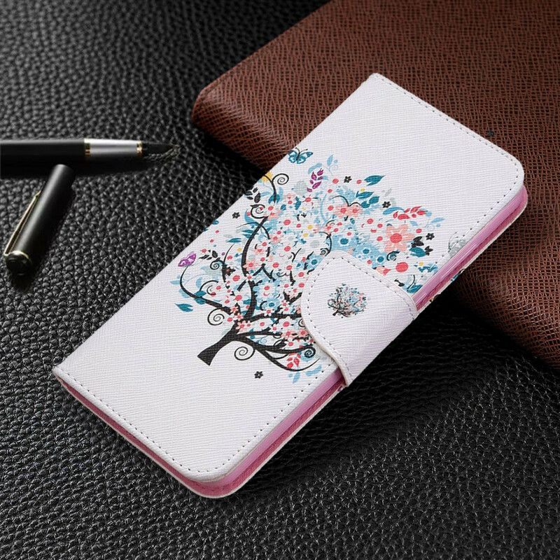 Flip Cover Huawei Y6p Blomstret Træ