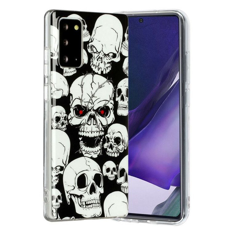 Cover Samsung Galaxy Note 20 Opmærksomhed Fluorescerende Kranier