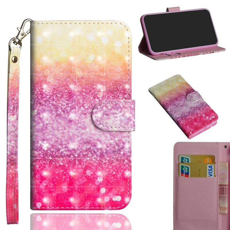 Flip Cover Samsung Galaxy Note 20 Magenta Glitter Gradient