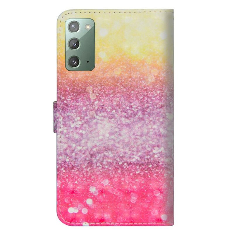 Flip Cover Samsung Galaxy Note 20 Magenta Glitter Gradient