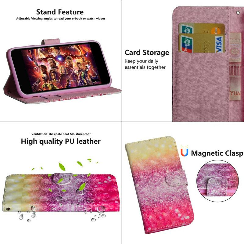 Flip Cover Samsung Galaxy Note 20 Magenta Glitter Gradient