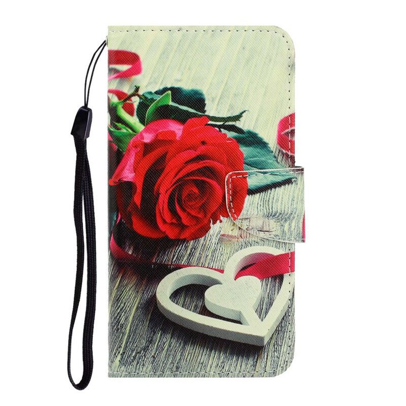 Flip Cover Samsung Galaxy Note 20 Med Snor Romantisk Strappy Rose