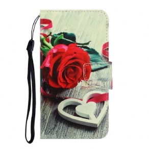 Flip Cover Samsung Galaxy Note 20 Med Snor Romantisk Strappy Rose