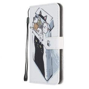 Flip Cover Samsung Galaxy Note 20 Med Snor Thong Cat Levering