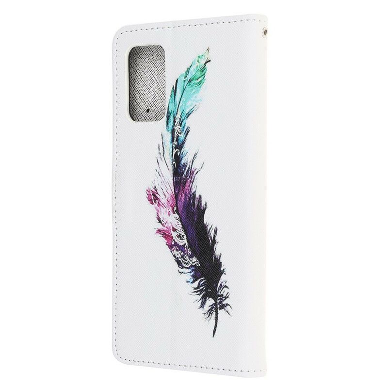 Flip Cover Samsung Galaxy Note 20 Med Snor Thong Fjer