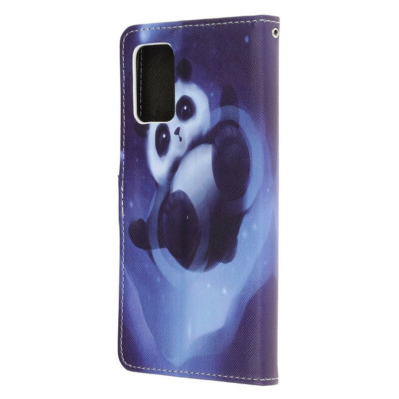 Flip Cover Samsung Galaxy Note 20 Med Snor Thong Space Panda