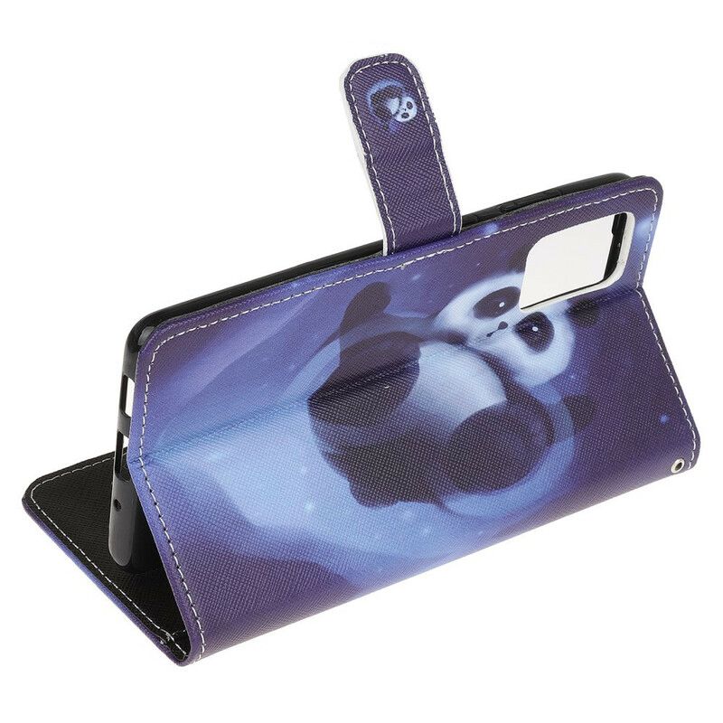 Flip Cover Samsung Galaxy Note 20 Med Snor Thong Space Panda