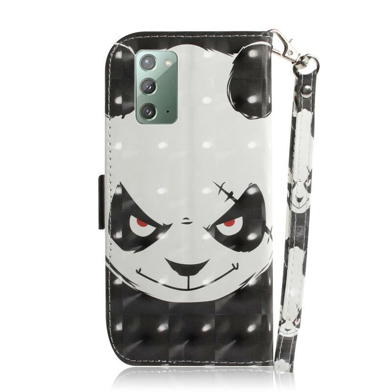 Flip Cover Samsung Galaxy Note 20 Med Snor Vred Panda Med Rem