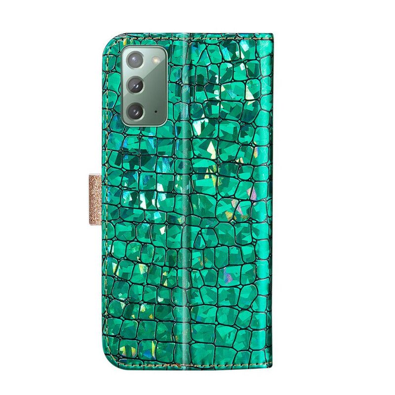 Læder Cover Samsung Galaxy Note 20 Croc Diamanter